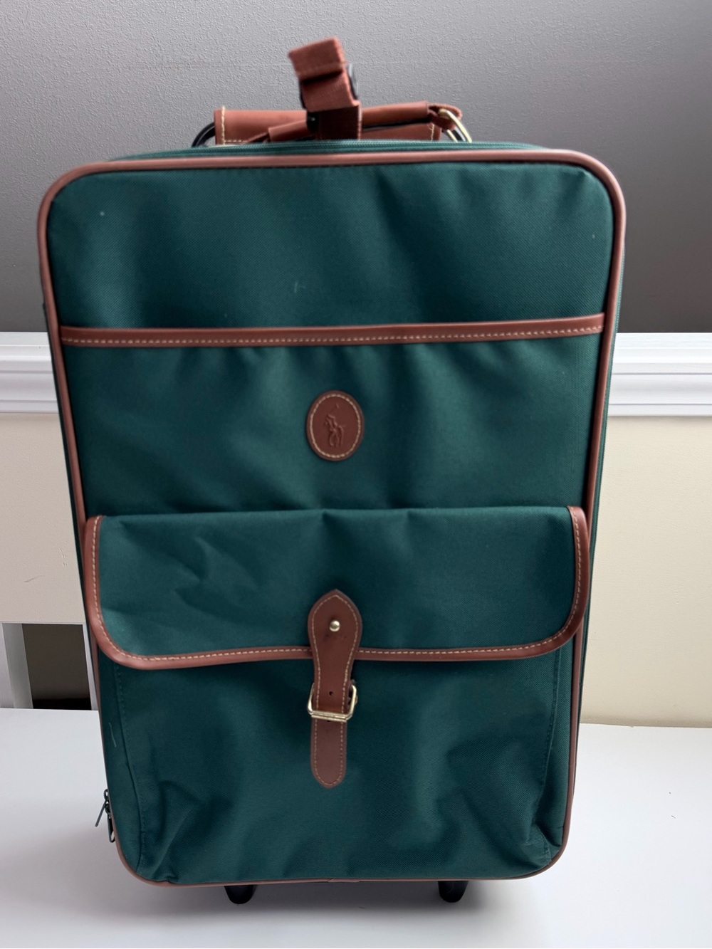 Vintage Polo Ralph Lauren Green Rolling Luggage
